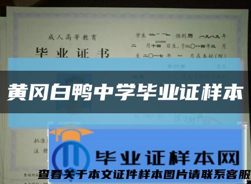 黄冈白鸭中学毕业证样本缩略图