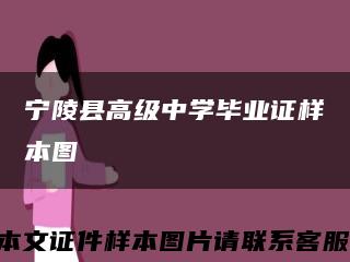 宁陵县高级中学毕业证样本图缩略图