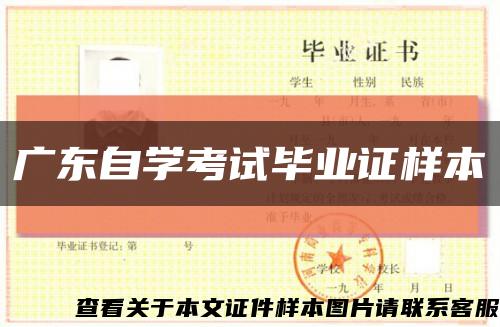 广东自学考试毕业证样本缩略图