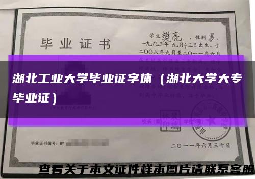 湖北工业大学毕业证字体（湖北大学大专毕业证）缩略图