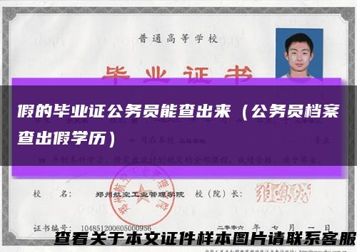 假的毕业证公务员能查出来（公务员档案查出假学历）缩略图