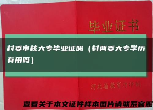 村委审核大专毕业证吗（村两委大专学历有用吗）缩略图