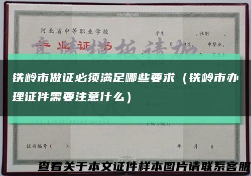 铁岭市做证必须满足哪些要求（铁岭市办理证件需要注意什么）缩略图