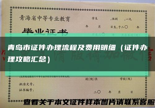 青岛市证件办理流程及费用明细（证件办理攻略汇总）缩略图