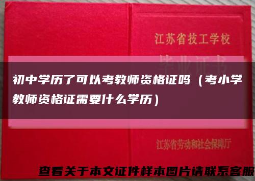 初中学历了可以考教师资格证吗（考小学教师资格证需要什么学历）缩略图