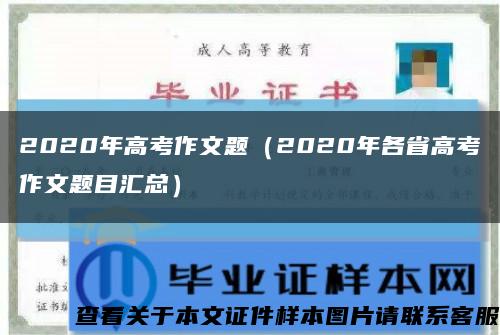 2020年高考作文题（2020年各省高考作文题目汇总）缩略图