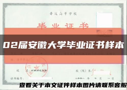 02届安徽大学毕业证书样本缩略图