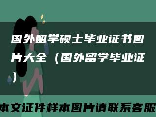 国外留学硕士毕业证书图片大全（国外留学毕业证）缩略图