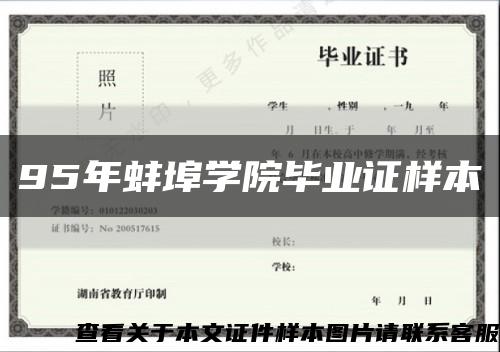 95年蚌埠学院毕业证样本缩略图