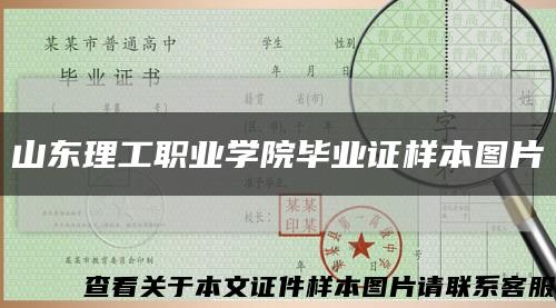 山东理工职业学院毕业证样本图片缩略图