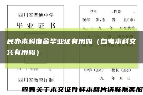 民办本科宿舍毕业证有用吗（自考本科文凭有用吗）缩略图