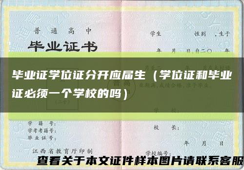 毕业证学位证分开应届生（学位证和毕业证必须一个学校的吗）缩略图