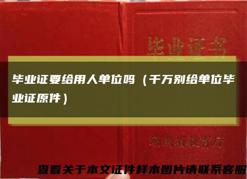 毕业证要给用人单位吗（千万别给单位毕业证原件）缩略图