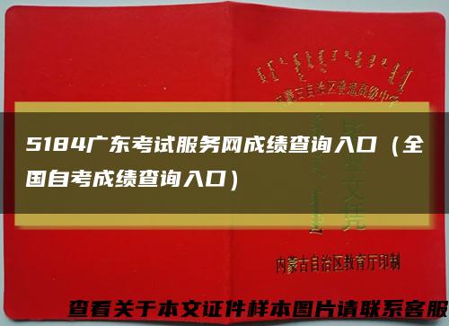 5184广东考试服务网成绩查询入口（全国自考成绩查询入口）缩略图