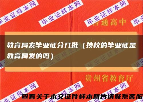 教育局发毕业证分几批（技校的毕业证是教育局发的吗）缩略图