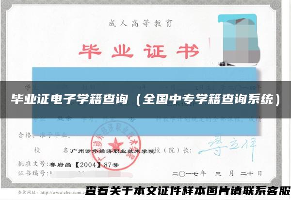 毕业证电子学籍查询（全国中专学籍查询系统）缩略图