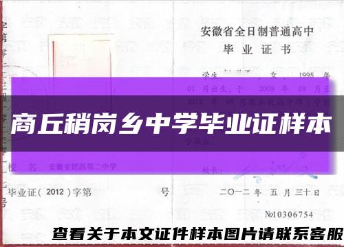 商丘稍岗乡中学毕业证样本缩略图