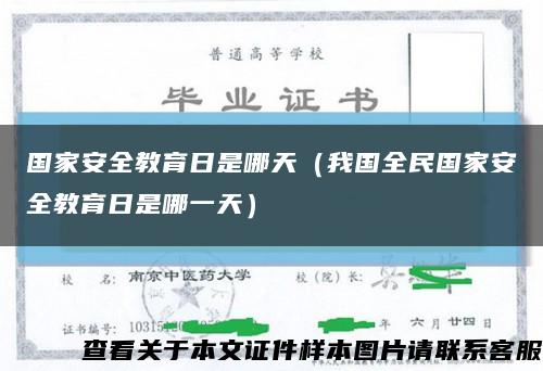 国家安全教育日是哪天（我国全民国家安全教育日是哪一天）缩略图