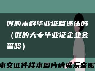 假的本科毕业证算违法吗（假的大专毕业证企业会查吗）缩略图