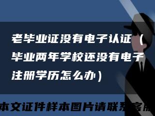 老毕业证没有电子认证（毕业两年学校还没有电子注册学历怎么办）缩略图