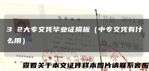 3 2大专文凭毕业证模板（中专文凭有什么用）缩略图