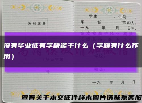 没有毕业证有学籍能干什么（学籍有什么作用）缩略图