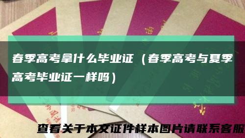 春季高考拿什么毕业证（春季高考与夏季高考毕业证一样吗）缩略图