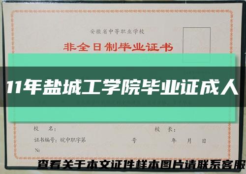 11年盐城工学院毕业证成人缩略图