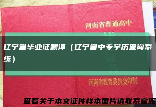 辽宁省毕业证翻译（辽宁省中专学历查询系统）缩略图