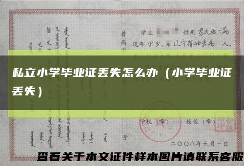 私立小学毕业证丢失怎么办（小学毕业证丢失）缩略图