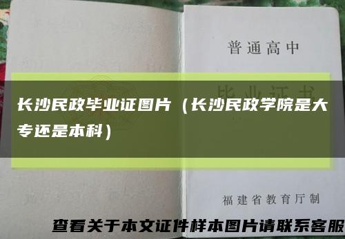 长沙民政毕业证图片（长沙民政学院是大专还是本科）缩略图