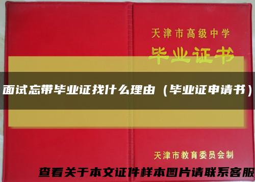 面试忘带毕业证找什么理由（毕业证申请书）缩略图