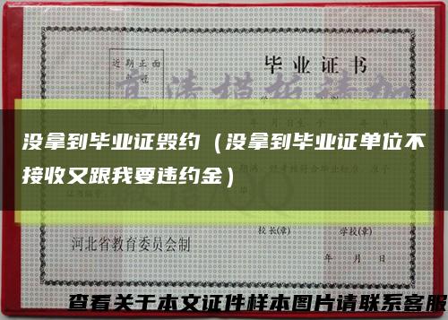 没拿到毕业证毁约（没拿到毕业证单位不接收又跟我要违约金）缩略图