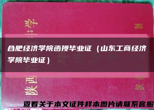 合肥经济学院函授毕业证（山东工商经济学院毕业证）缩略图