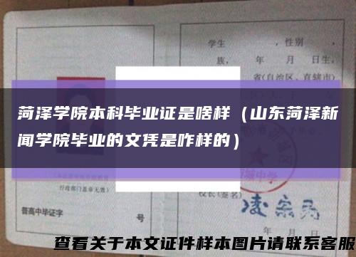 菏泽学院本科毕业证是啥样（山东菏泽新闻学院毕业的文凭是咋样的）缩略图