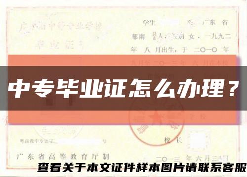 中专毕业证怎么办理？缩略图