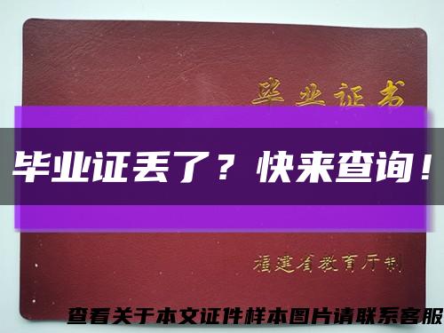 毕业证丢了？快来查询！缩略图