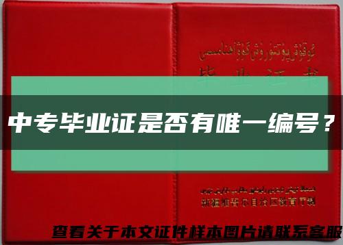 中专毕业证是否有唯一编号？缩略图