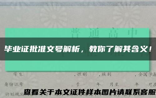 毕业证批准文号解析，教你了解其含义！缩略图