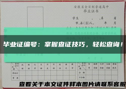 毕业证编号：掌握查证技巧，轻松查询！缩略图