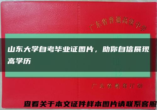 山东大学自考毕业证图片，助你自信展现高学历缩略图