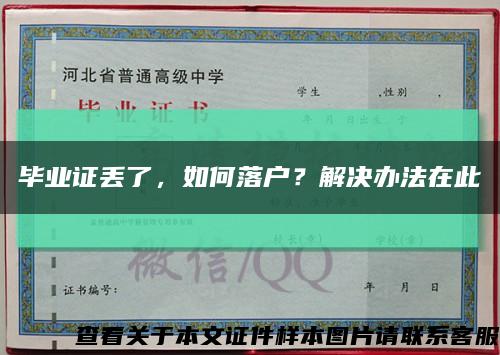 毕业证丢了，如何落户？解决办法在此缩略图