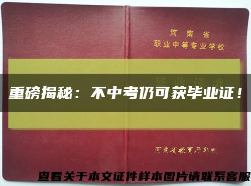 重磅揭秘：不中考仍可获毕业证！缩略图