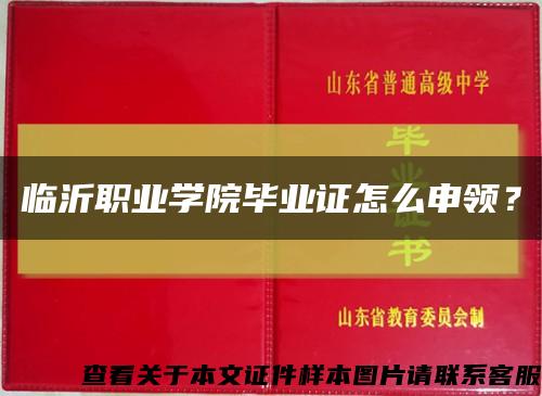 临沂职业学院毕业证怎么申领？缩略图