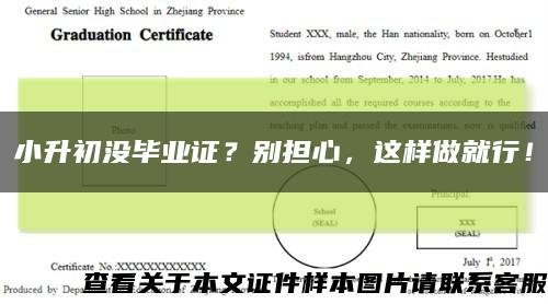 小升初没毕业证？别担心，这样做就行！缩略图