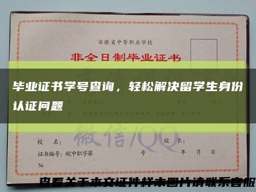 毕业证书学号查询，轻松解决留学生身份认证问题缩略图