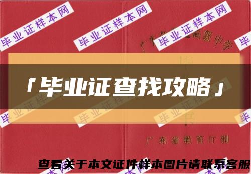 「毕业证查找攻略」缩略图