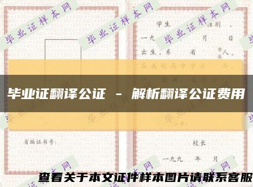 毕业证翻译公证 - 解析翻译公证费用缩略图