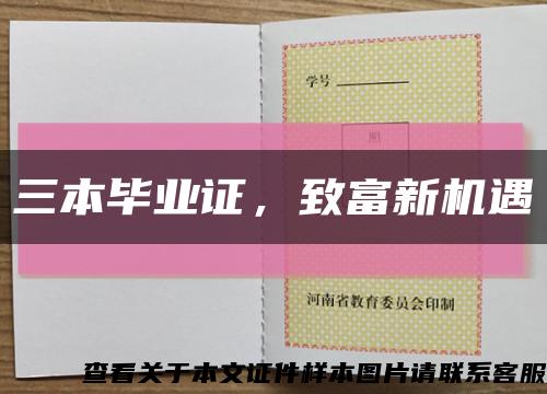 三本毕业证，致富新机遇缩略图