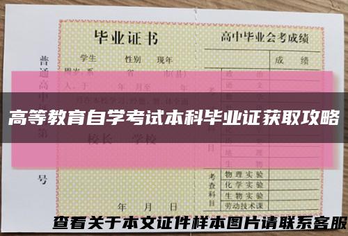 高等教育自学考试本科毕业证获取攻略缩略图